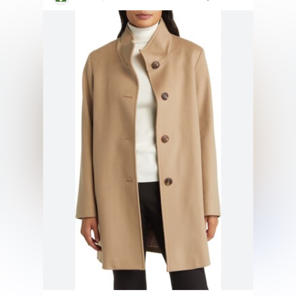Fleurette Dawn Cashmere Blend Camel Car Coat - Mint Condition
